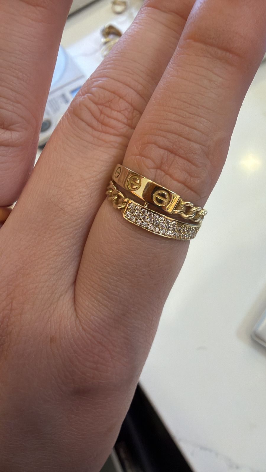 ANILLO ORO CARTIER PIEDRAS T8 3.3GR